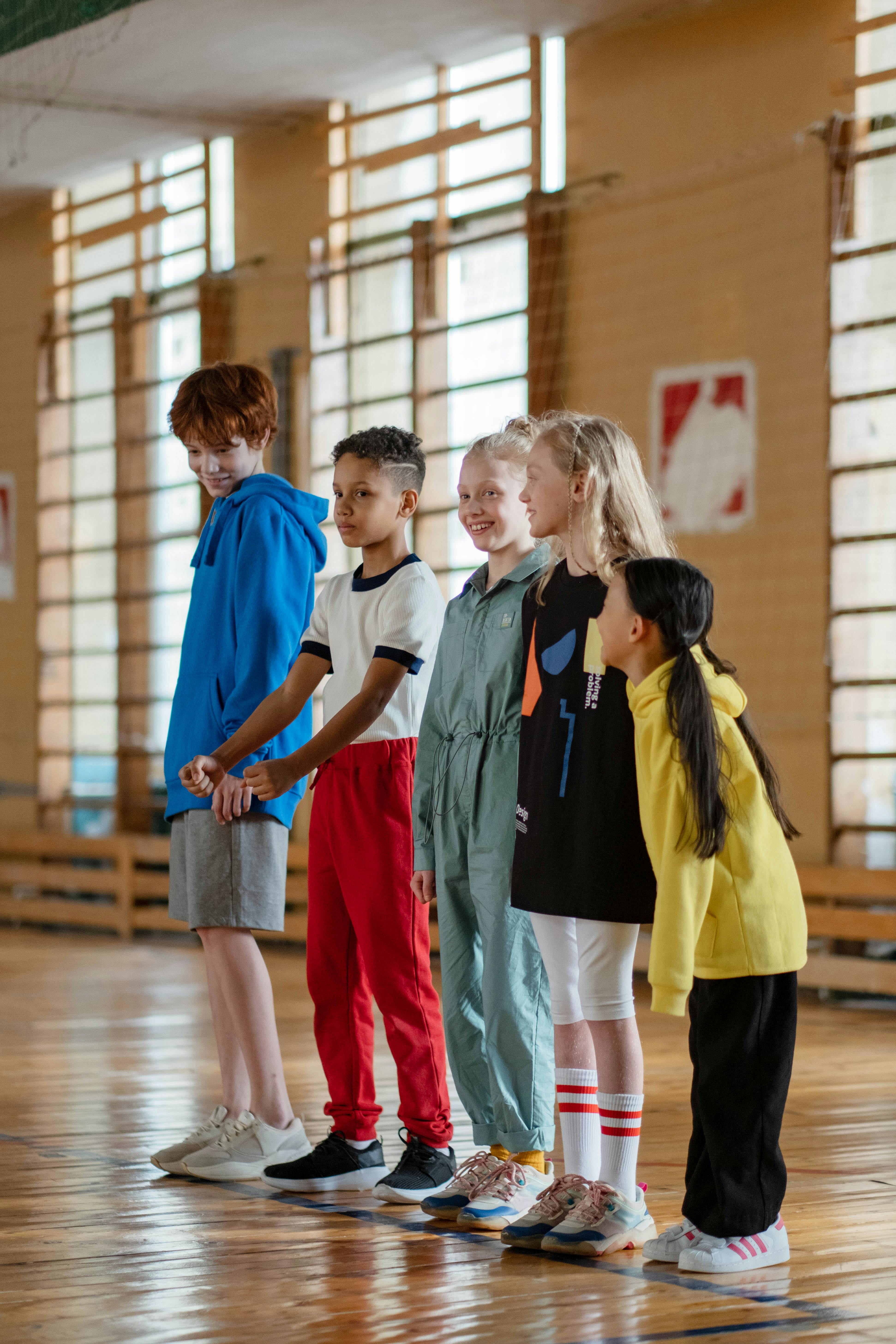 Children getting ready for a group activity
